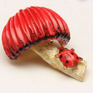 Vintage Original by Robert ladybug and mushroom brooch